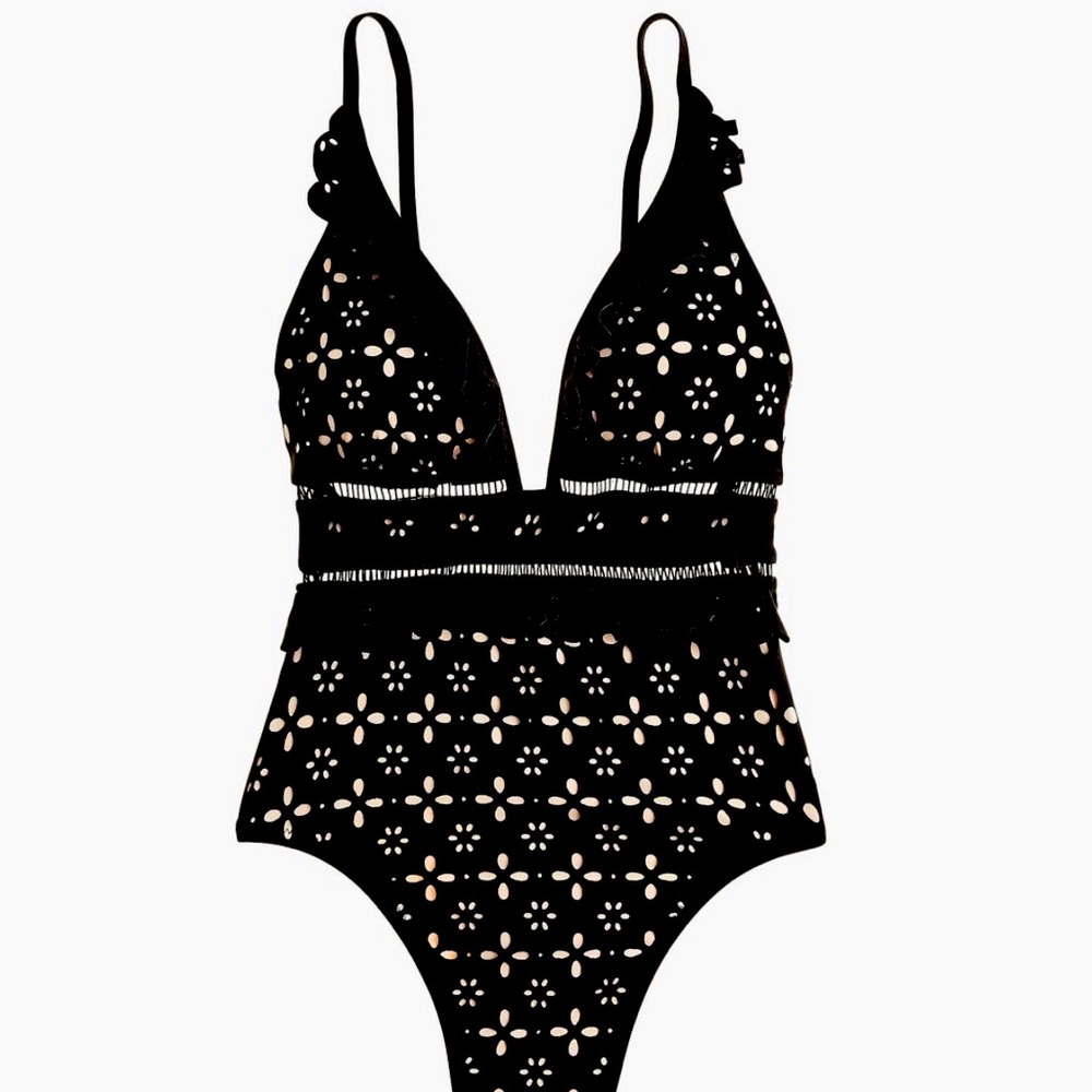 J Crew Scalloped Plunge One Piece Swimsuit.  NWT.  Size 12